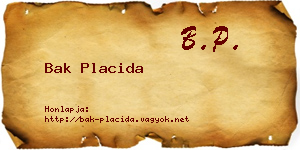 Bak Placida névjegykártya